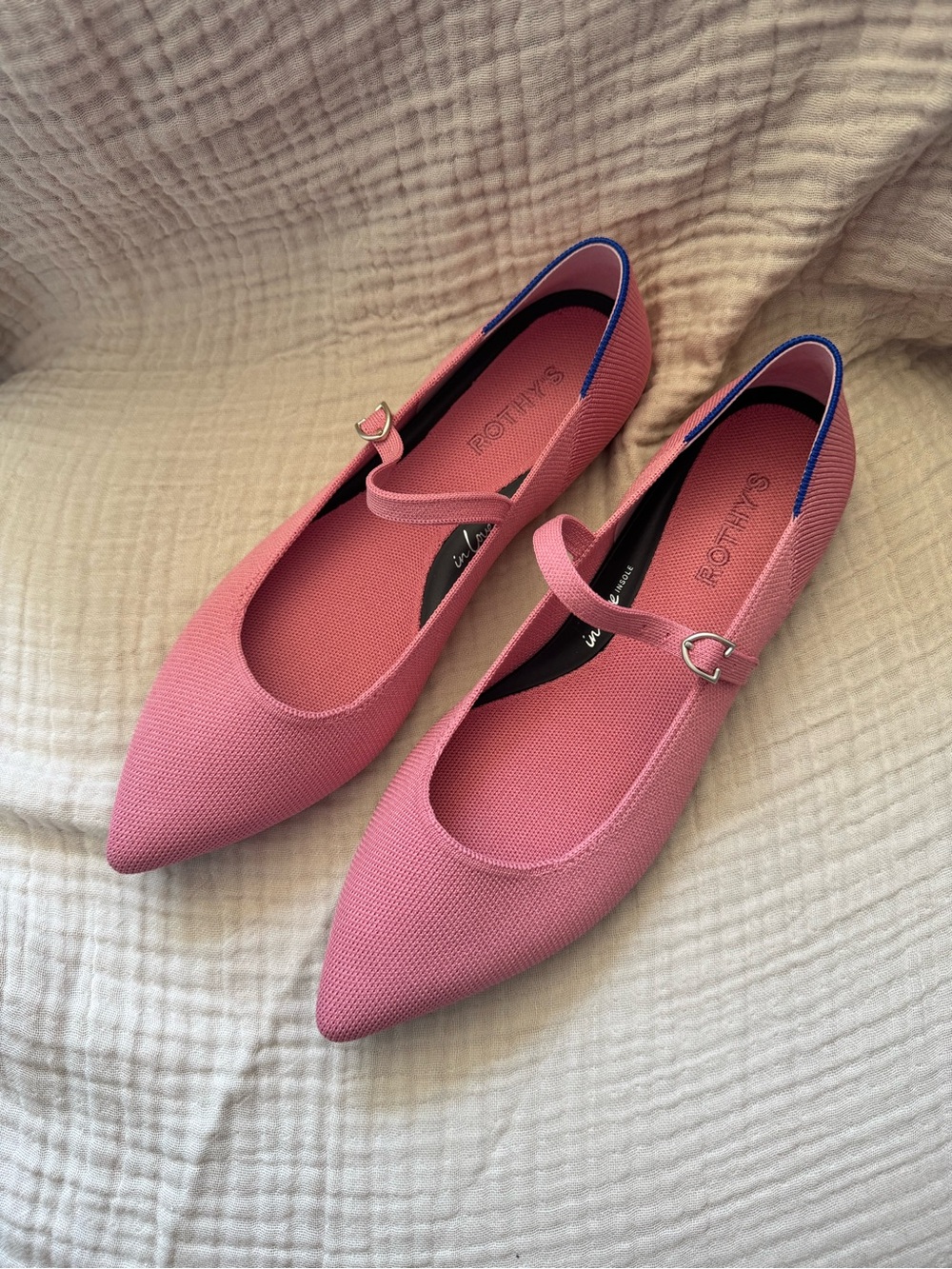 Rothy's Pink Point Mary Jane Flats 10.5
